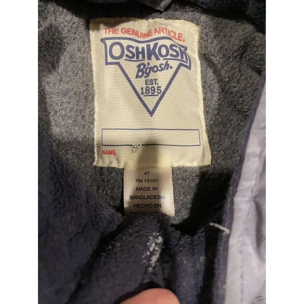 Oshkosh Lined Heavy Duty Hooded Jacket 4T